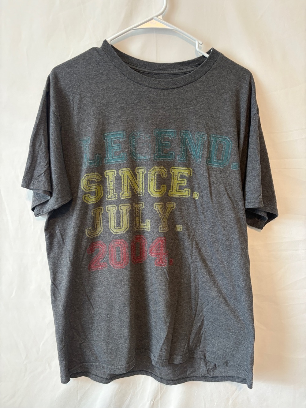 Gray Graphic Tee "Legend Since July 2004"